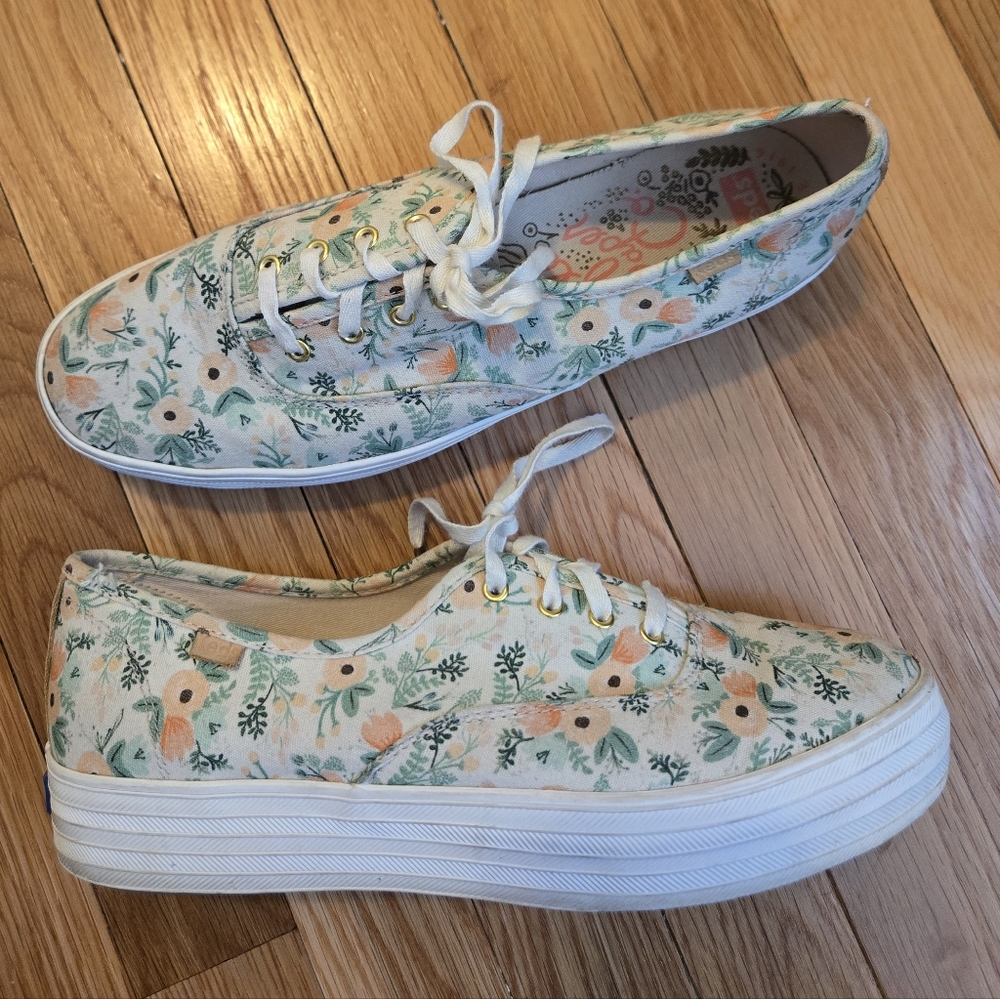 Keds Rifle Paper Floral Double Decker Champion Sneaker Size 9.5
